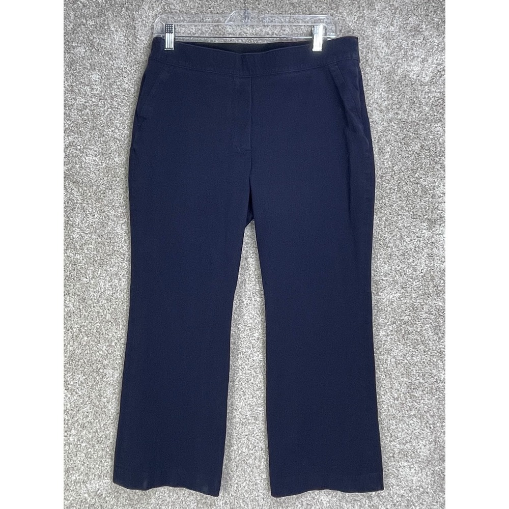 Spanx The Perfect Flare Leg Pants Womens Large Navy Blue Stretch Travel Pull On